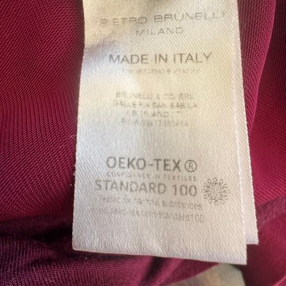 PIETRO BRUNELLI Freddie Wide Leg Maternity Trouser Pants Wine Red Size Medium - Picture 16 of 16